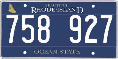 RI license plate 758927