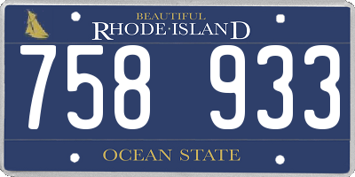 RI license plate 758933