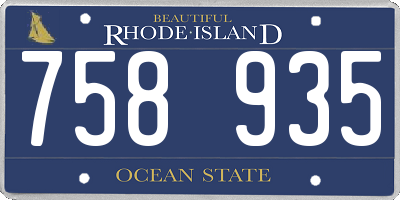 RI license plate 758935