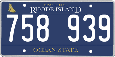 RI license plate 758939