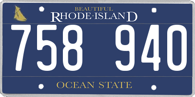 RI license plate 758940