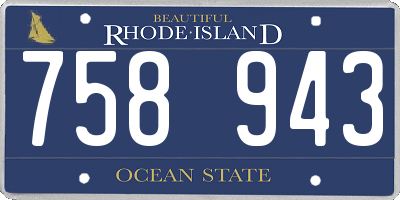 RI license plate 758943