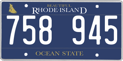 RI license plate 758945