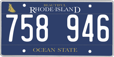 RI license plate 758946