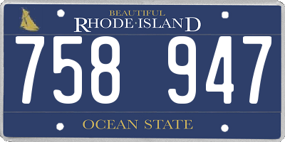 RI license plate 758947