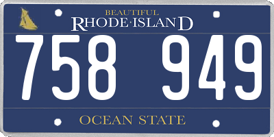 RI license plate 758949