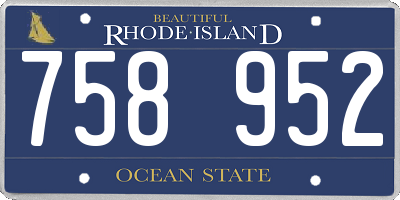RI license plate 758952