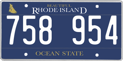 RI license plate 758954