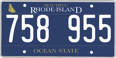 RI license plate 758955