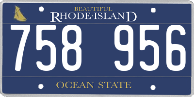 RI license plate 758956