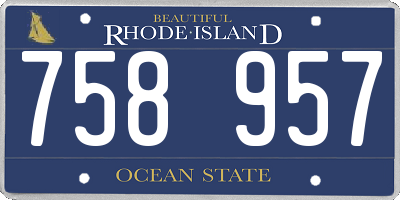 RI license plate 758957