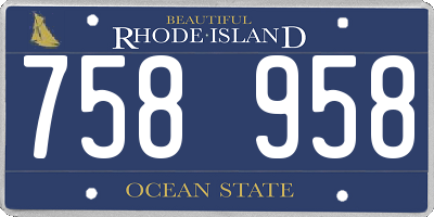 RI license plate 758958