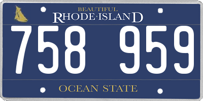 RI license plate 758959