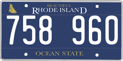 RI license plate 758960