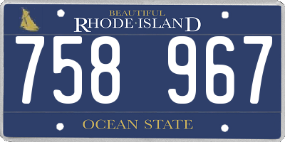 RI license plate 758967