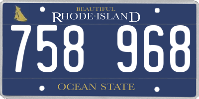 RI license plate 758968
