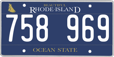 RI license plate 758969