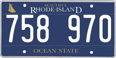 RI license plate 758970