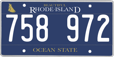 RI license plate 758972