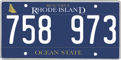 RI license plate 758973