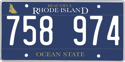RI license plate 758974