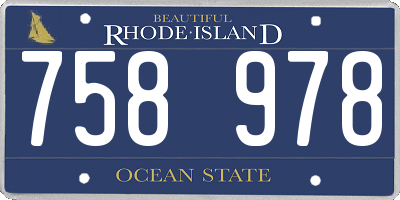 RI license plate 758978