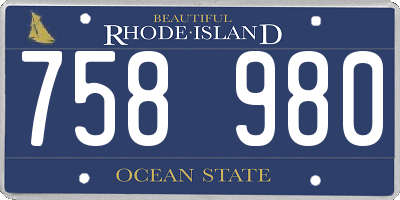 RI license plate 758980