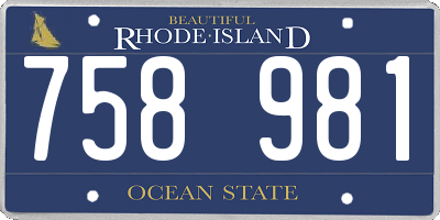 RI license plate 758981
