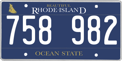 RI license plate 758982