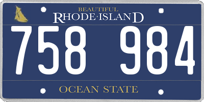RI license plate 758984