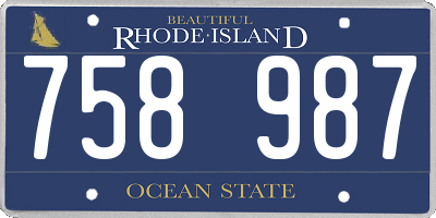 RI license plate 758987