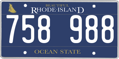 RI license plate 758988