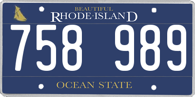 RI license plate 758989