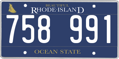 RI license plate 758991