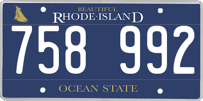 RI license plate 758992