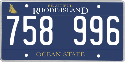 RI license plate 758996