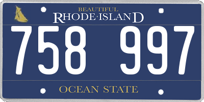 RI license plate 758997