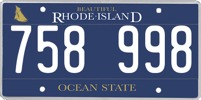 RI license plate 758998
