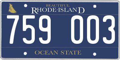 RI license plate 759003