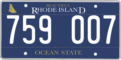 RI license plate 759007