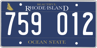 RI license plate 759012