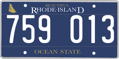RI license plate 759013