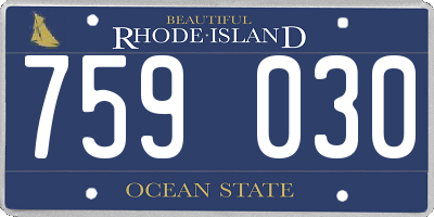 RI license plate 759030