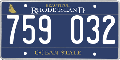 RI license plate 759032