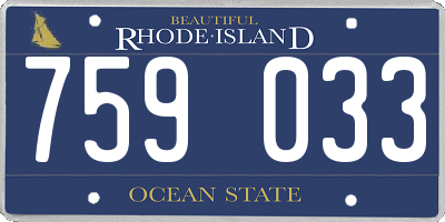 RI license plate 759033