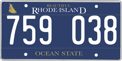 RI license plate 759038