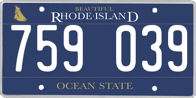 RI license plate 759039