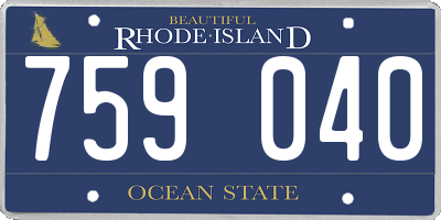RI license plate 759040