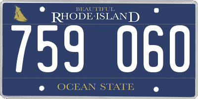 RI license plate 759060