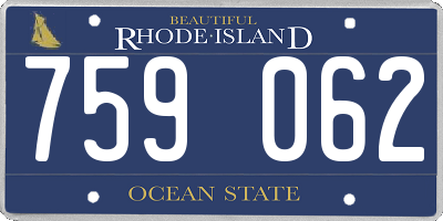 RI license plate 759062